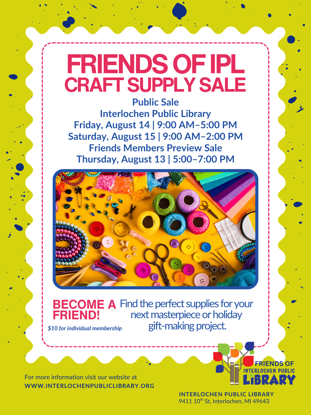 Friends of IPL Craft Supply Sale